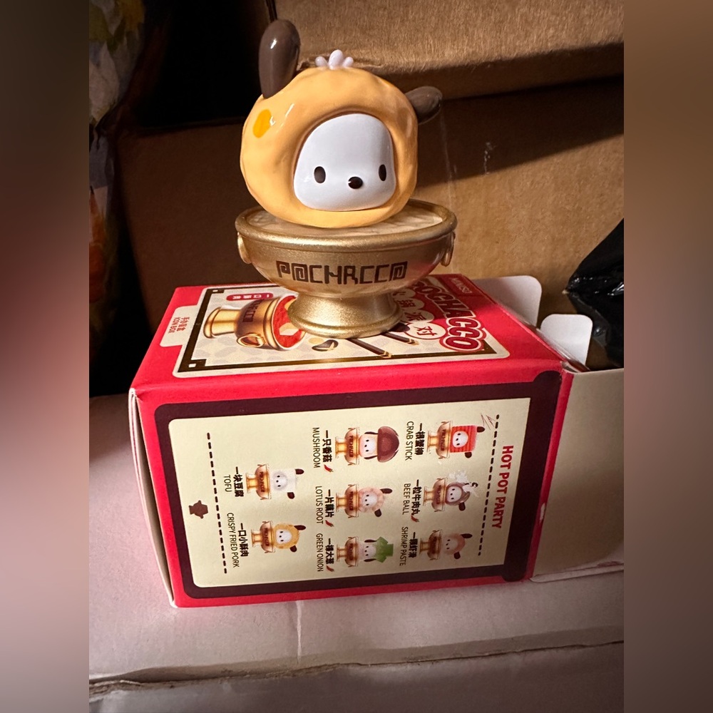 Miniso Pochacco Hot Pot Open Box - Crispy Fried Pork 2-piece Plastic Figurine